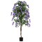 6 FT Artificial Wisteria Tree with Purple Flowers and Natural Trunk